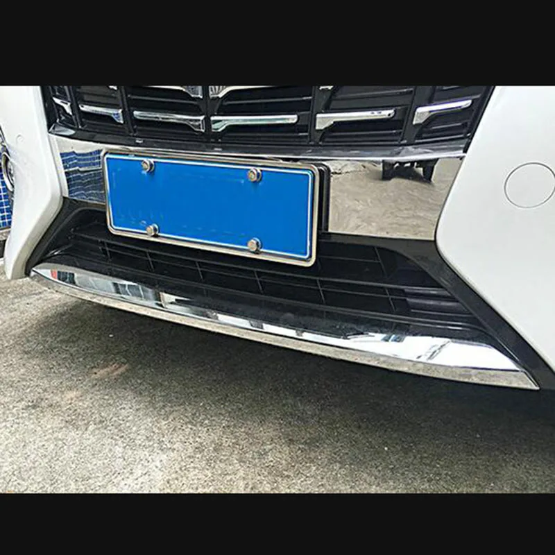 

Chrome Front Bottom Bumper Protection Hood Lower Grille Cover Sticker Car Trim For Toyota Alphard Vellfire 2016 2017 2018 ABS