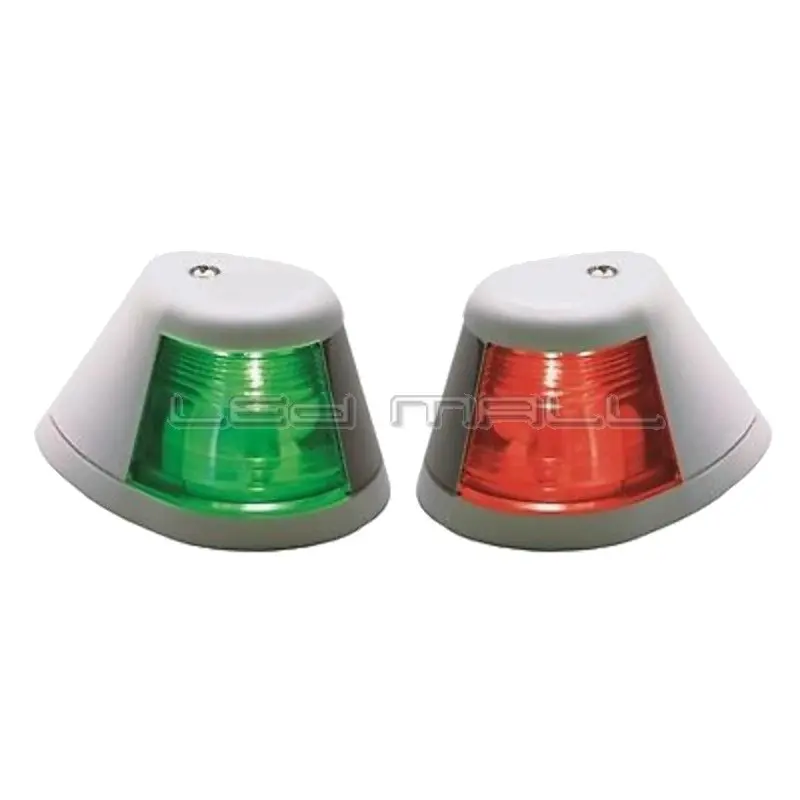 

MARINE BOAT WHITE COVER GREEN STARBOARD RED PORT LED NAVIGATION LIGHT SIDE MOUNT
