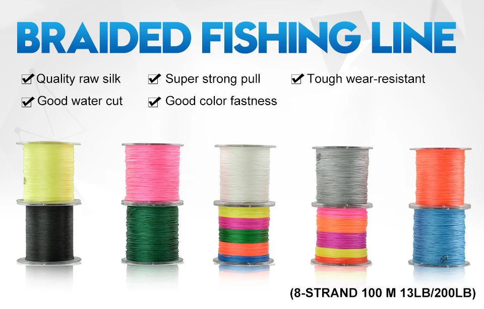 GLUREE 100M109Yards 8 Stands PE Line Braided Fishing Line 100% PE Multifilament Fishing Line Super Strong High Quality 13-200LB (8)