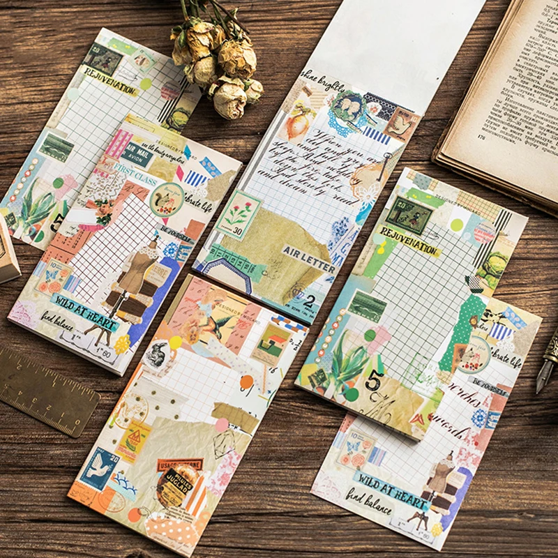 

30sheets/pack Vintage Sticky Notes Paper Page Memo Notepad DIY Scrapbooking Dairy Photo Album Planner Label Stickers