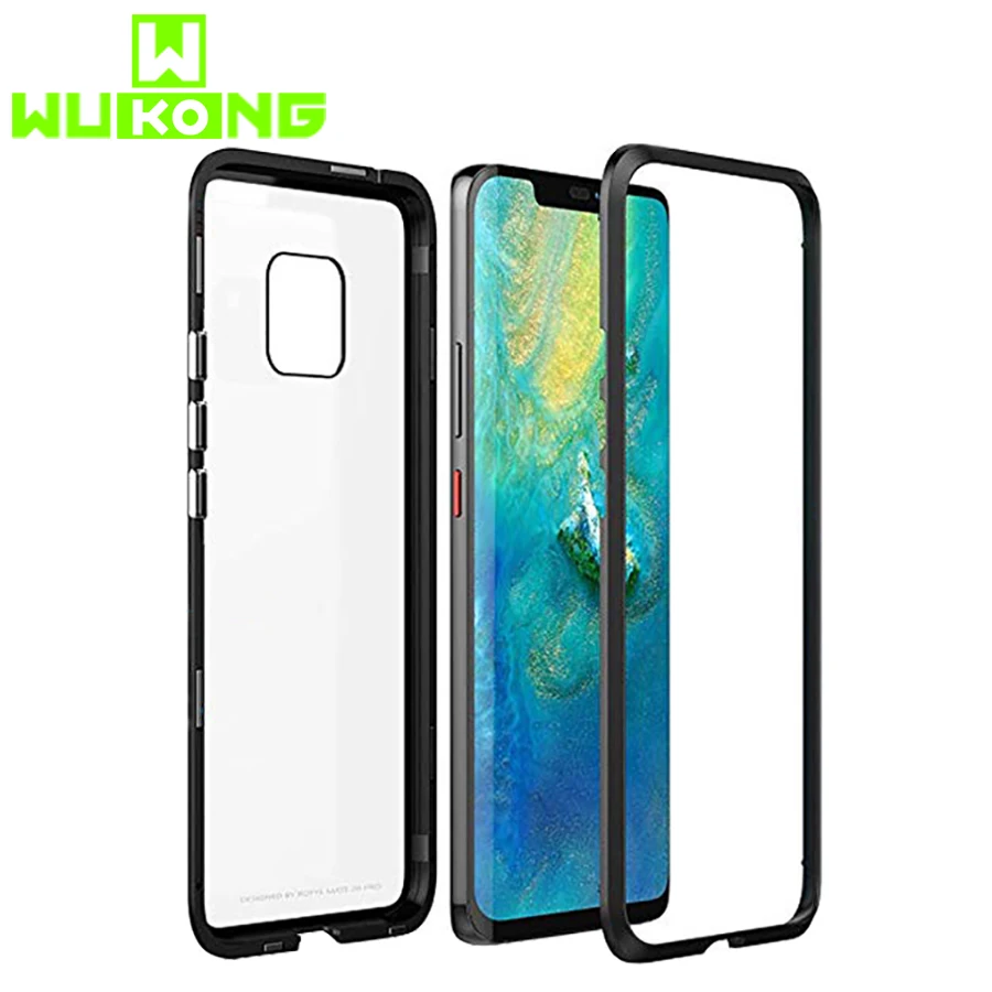 

Wukong 360 Magnetic Case For Huawei Mate 20 Pro Tempered Glass Back Magnet Case Cover For Huawei Mate20