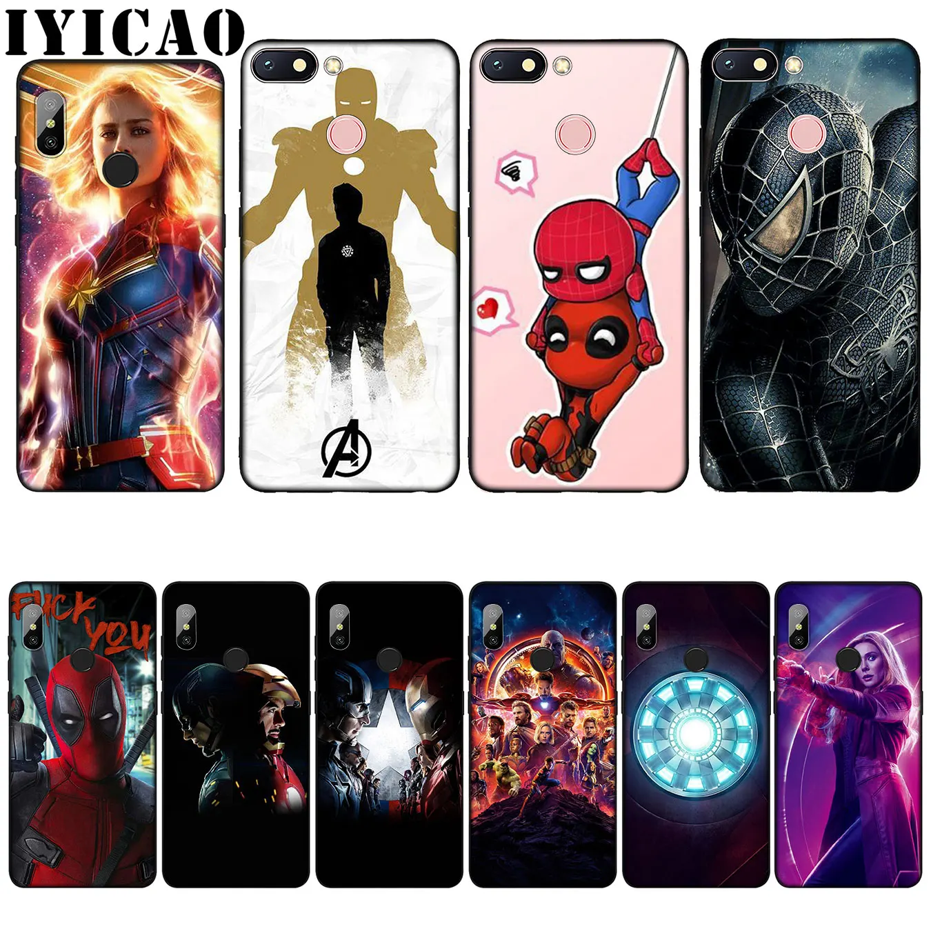 IYICAO Marvel Мстители бутик силиконовый мягкий чехол для Xiaomi Redmi 6A 5A Note 7 4X5 Plus 6 Pro черный