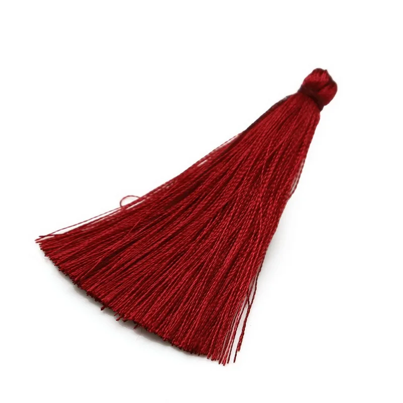 Шелк кисточка Шарм Длинная лента с бахромой узел для ожерелья серьги брелок сумка Декор одежды DIY для изготовления одежды - Цвет: Burgundy