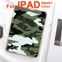 Камуфляжный чехол-книжка на магнитной застежке Чехол для iPad Pro 9,7 air 10,5 11 12,9 Air2 мини на возраст 2, 3, 4, 5, планшетный чехол для iPad 9,7