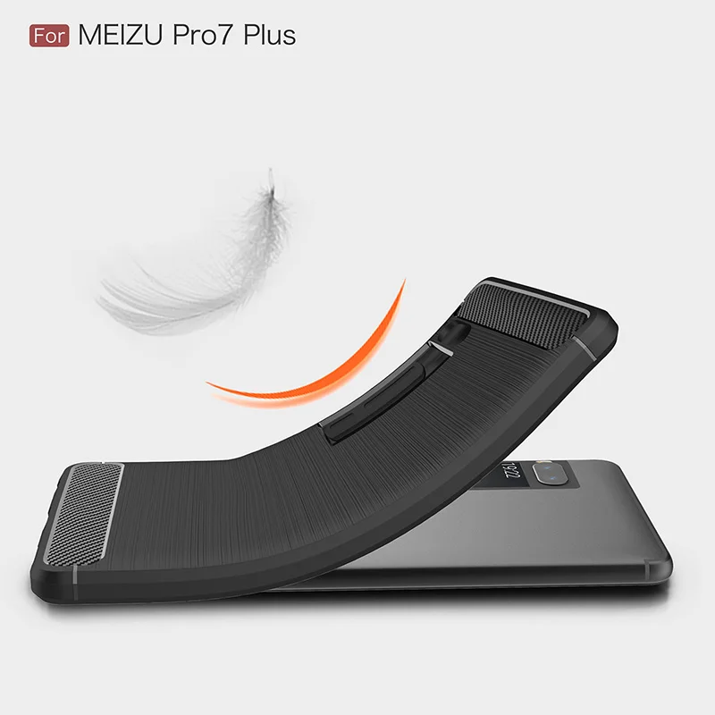 carbon fiber silicone case meizu pro 7 plus (6)