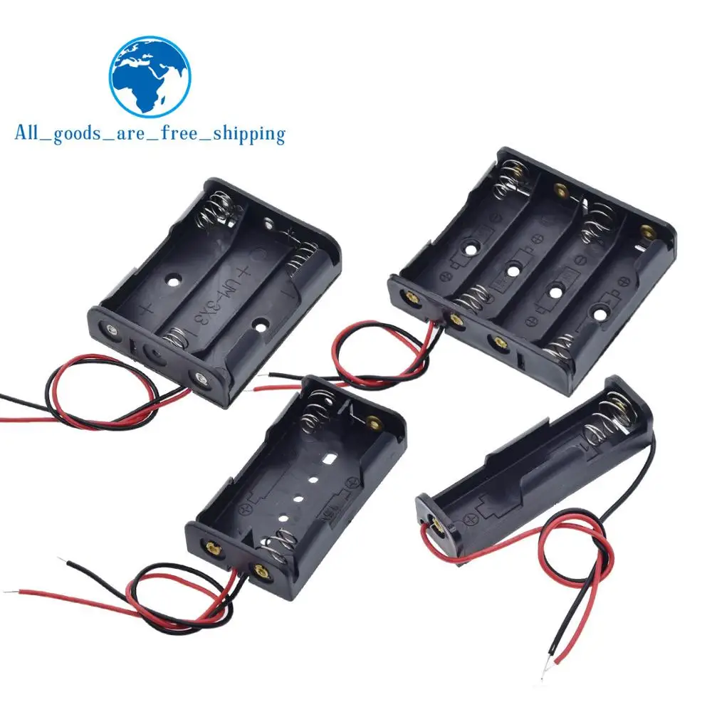 

1pc AAA Size 5 Battery Storage Box Case Holder Leads With 1 2 3 4 Slots Container Bag DIY Standard Batteries Charging