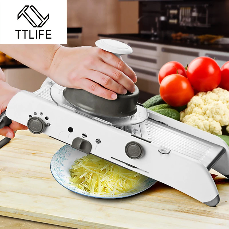 TTLIFE Adjustable Mandoline Slicer Professional Grater with 304 Stainless Steel Blades Vegetable Cutter Kitchen Tools