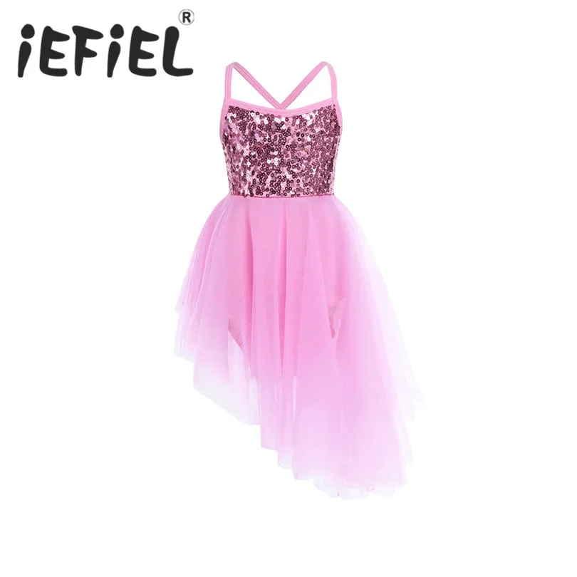 

iEFiEL Sequins Gift Party Fancy Costume Cosplay Girls Ballet Tutu Dress Ballet Dance Leotard Performance Stage Dancing Dress