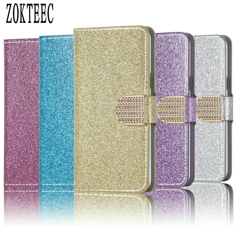 

Luxury Glitter Wallet Flip Cover Case For ZTE A512 Z10 V6 D6 V7 V8 lite Mini A310 A330 A6 Case With Diamond
