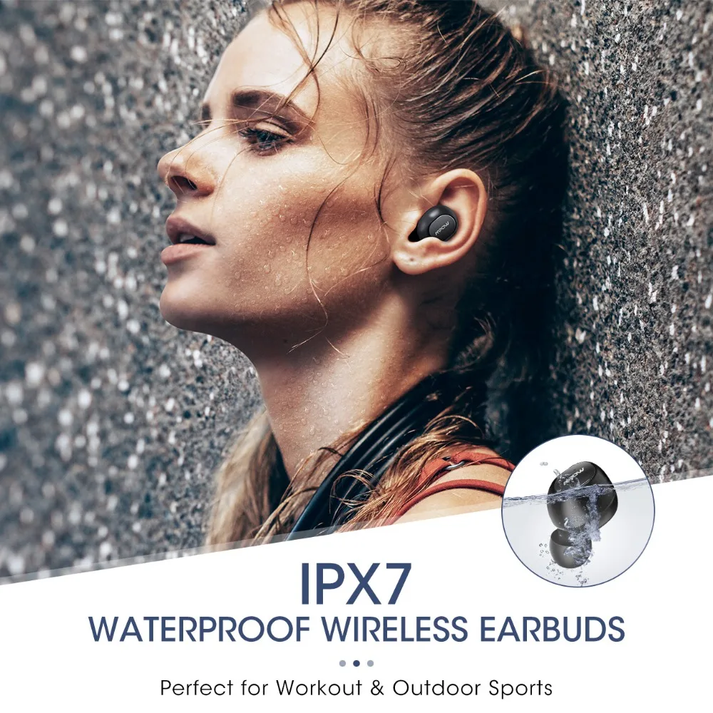 Оригинальные беспроводные наушники Mpow T5/M5 IPX7 TWS APTX 5 0 с функцией воспроизведения 36