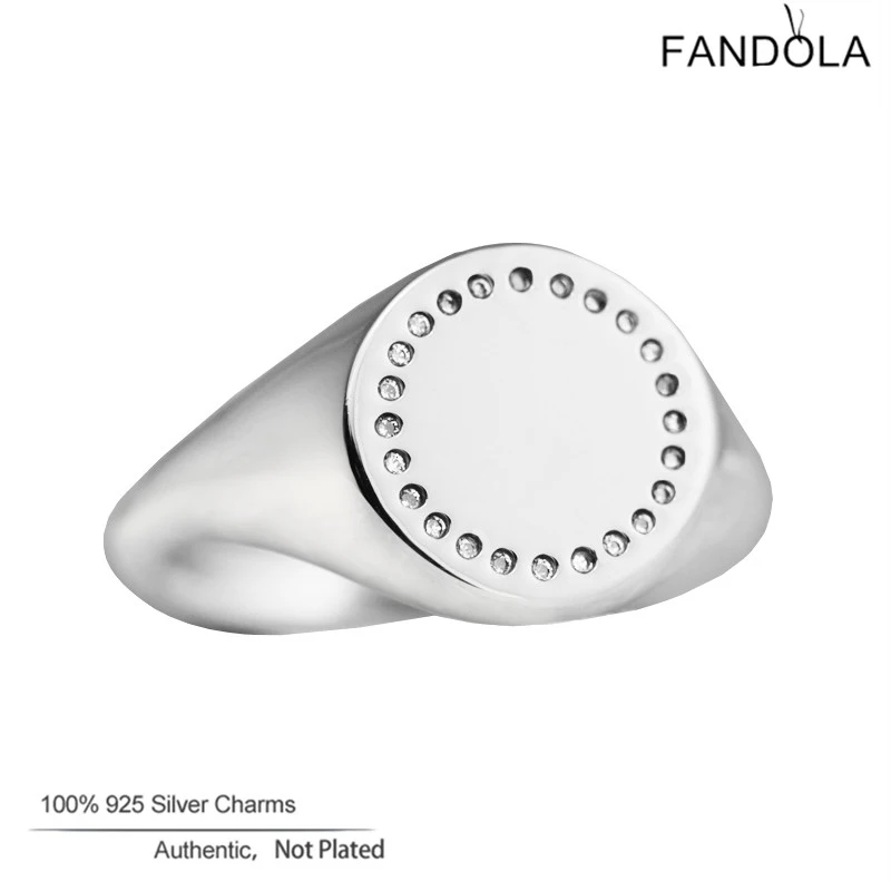 100% 925 Sterling Silver Rings for Women Accessories Circle Signet Clear CZ Wedding Ring Europe Jewelry anillos mujer | Украшения и