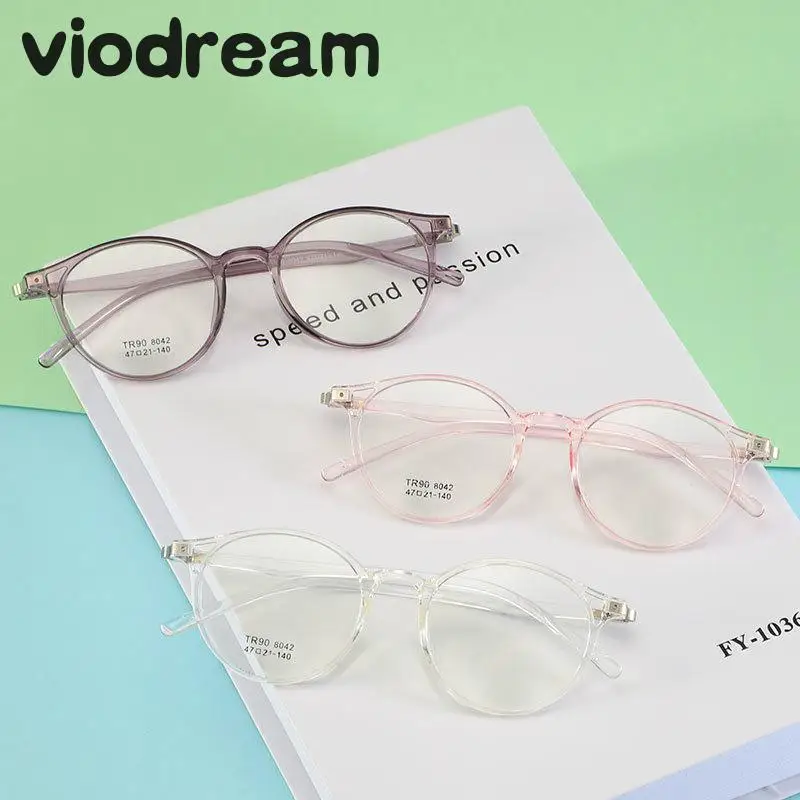 

Viodream Plastic Titanium TR90 Unisex Full Spectacle Frame Round Optical Prescription Eyewear Eyeglass Frames Oculos De Grau