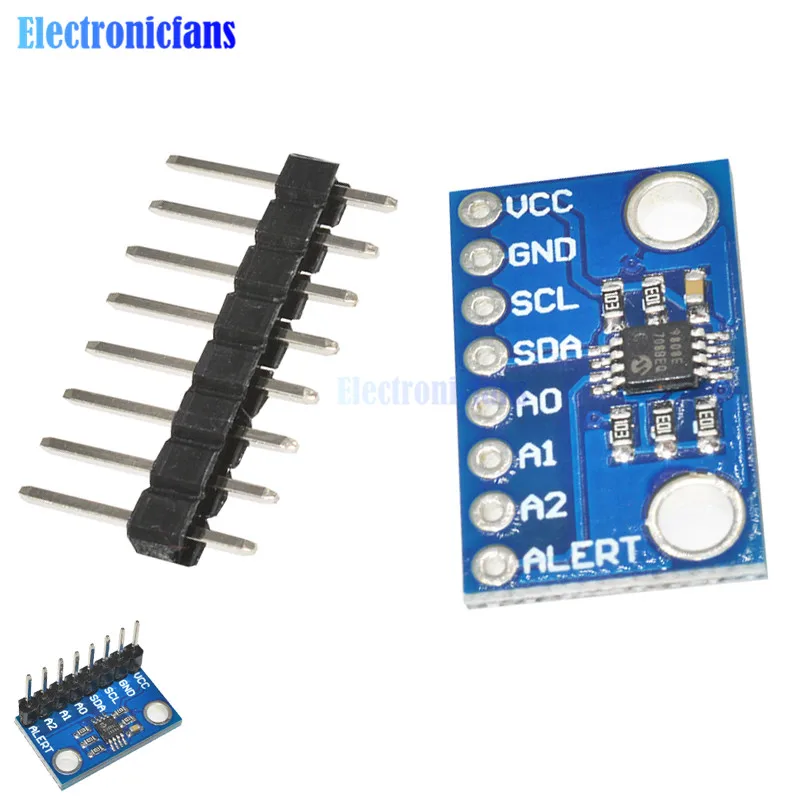 

High Accuracy Temperature Sensor MCP9808 I2C Breakout Board Module 2.7V-5V Logic Voltage for Arduino in Stock
