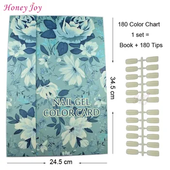 

Spring Flower Print Professional 180 Colors Nail Gel Polish Display Card Book Salon Nail Art Chart with Tips Acrylic Gel Polish