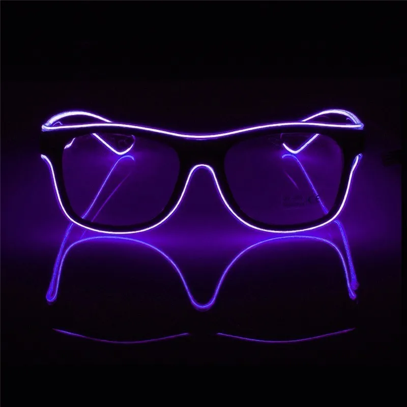 7 цветов мигающего освещения el провода Led очки световой вечерние декоративное освещение очки подарок яркие вечерние солнцезащитные очки для женщин - Цвет: F