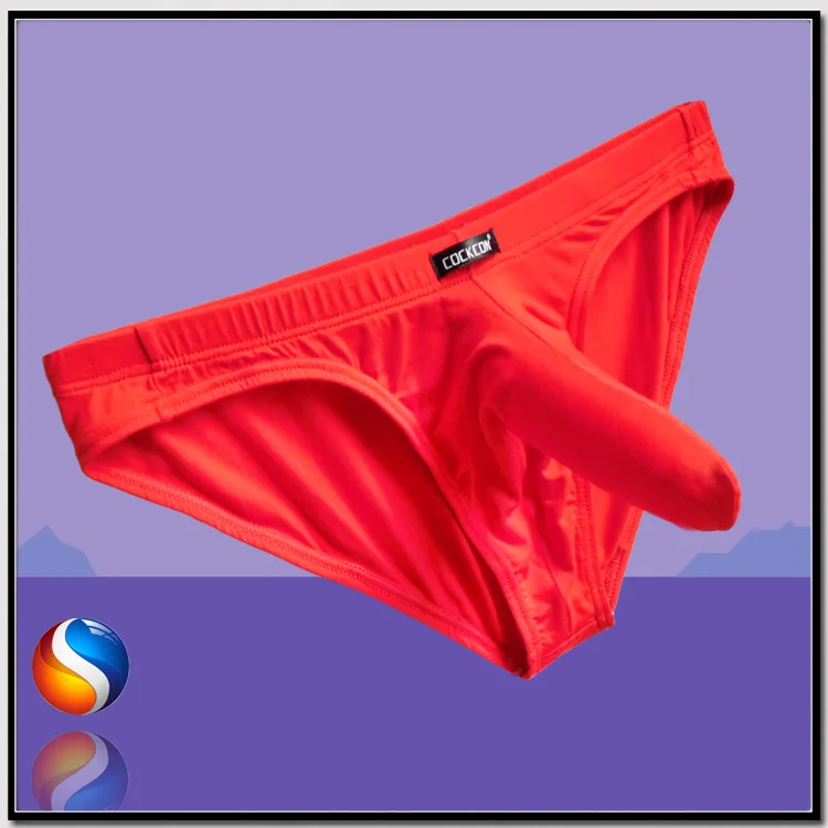 

Cockcon Free shipping male Briefs elephant nose triangle panties mens sexy pouch underwear gun egg 1386a