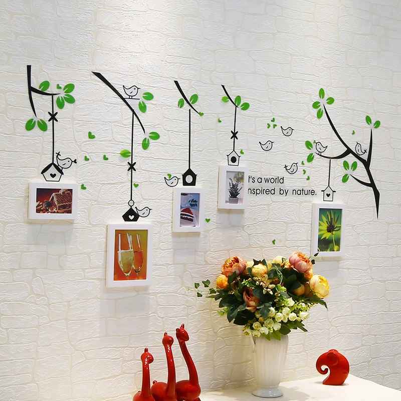 2017 Art Tree Wall Frame Set Wooden Frames For Photo Wedding Aliexpress