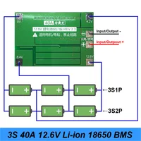 3s 40a bms 3S 12V 40A עבור מברג 12V ליתיום 18,650 BMS PCM להגנת סוללת המועצה BMS PCM עם איזון LiIon Cell סוללת מודול החבילה (5)