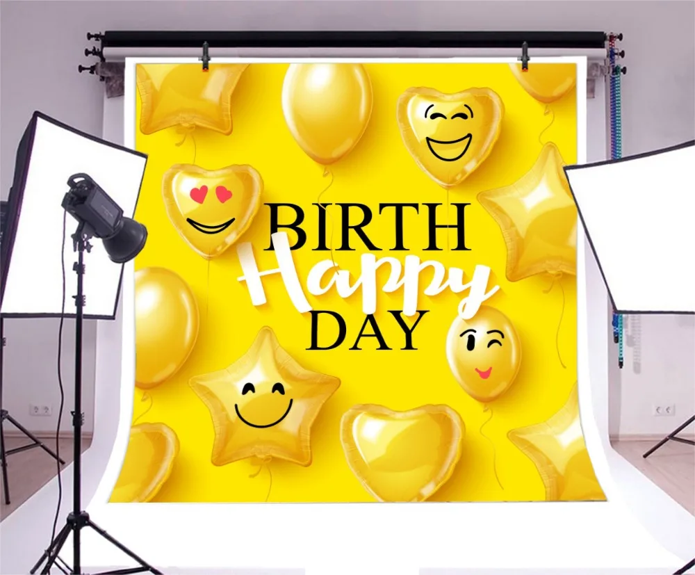 Laeacco Kid Backdrops Happy Baby Birthday Day Balloons Child Portrait Photographic Backgrounds Photocall Photo Studio