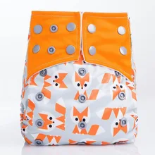 1PCS New 2016 Hot Reusable Baby Diapers Fox Design 5-12kg Microfiber Inserts For Newborn Modern Cloth Nappies