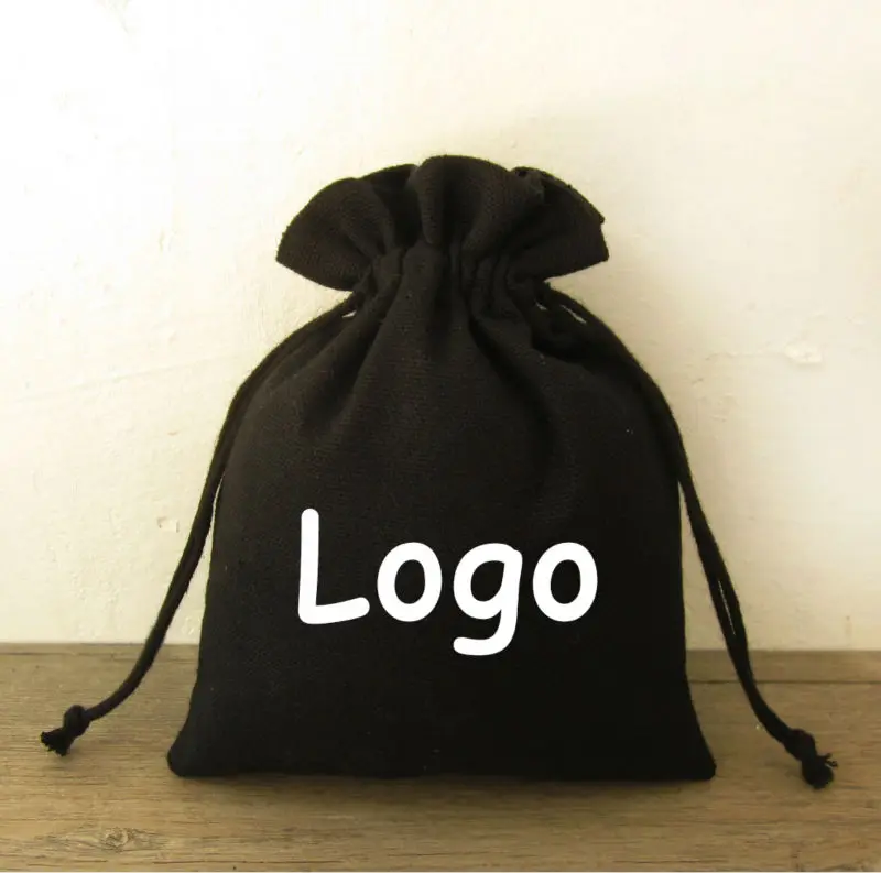 (50 pcs/lot)Black Cotton Drawstring Bag Sachet/Decorative bags
