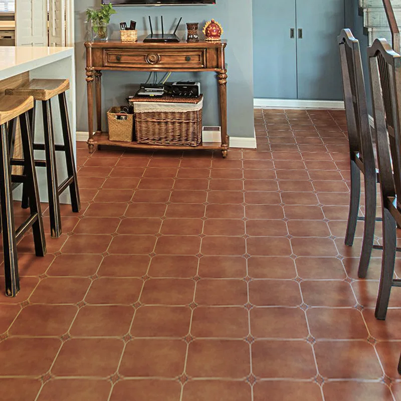 

60cm x1m America Lattice Floor Tile Stickers Self-adhesive Waterproof Wallpaper for Kitchen Bedroom Living Room Vintage Stickers