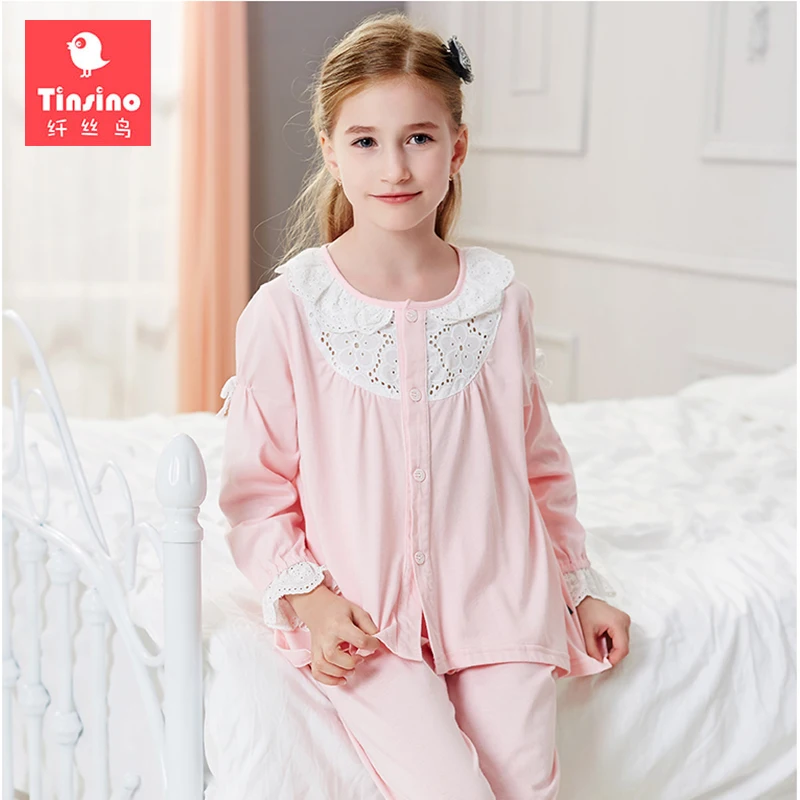Tinsino Children Girls Autumn Pajama Sets Girl's Long Sleeve Princess
