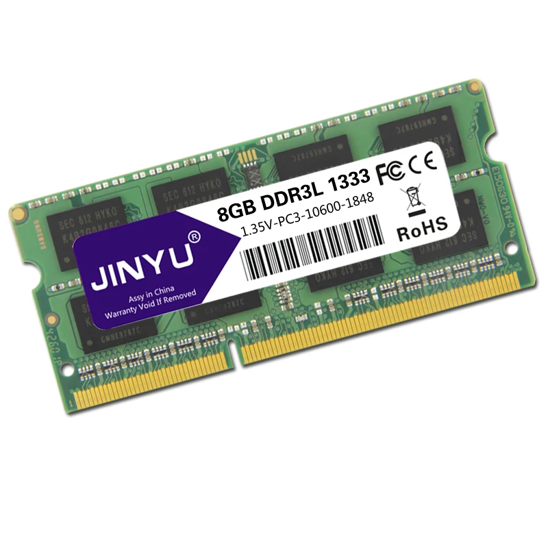 JINYU Ddr3 низкое напряжение 8G 1,35 V 204Pin Ram память для ноутбука