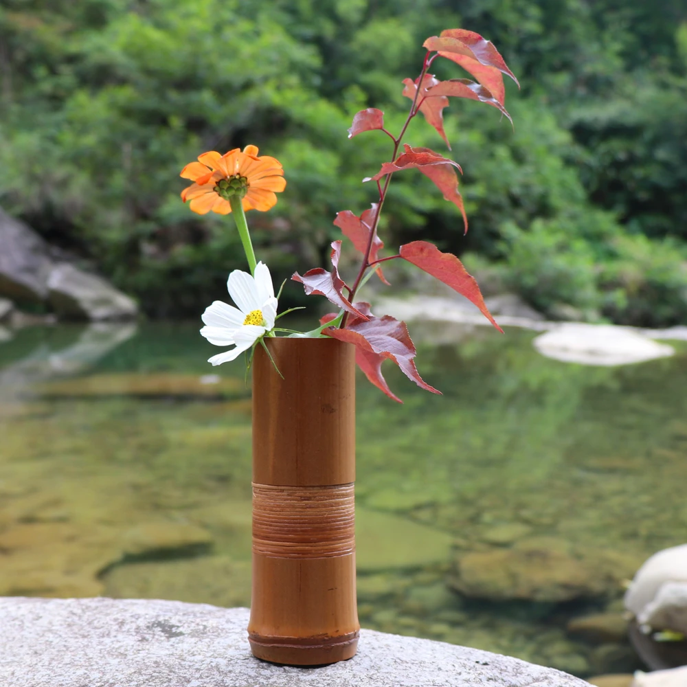 日本の竹の花瓶 手作り 家の装飾 結婚式 ギフト 木製のボトル Bamboo Flower Vase Flower Vasevases For Home Decor Aliexpress