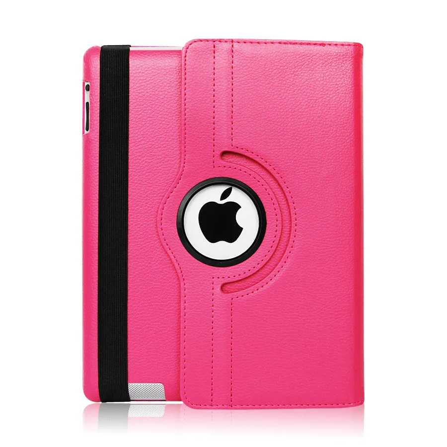 Вращающийся принципиально Капа для iPad 2/3/4 Чехол Smart будильника Wake-Sleep чехол для iPad A1460 A1459 A1458 A1416 A1430 A1403 A1397 A1396 A1395 - Цвет: Розово-красный