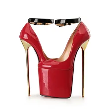 22 CM Absatzhöhe Sexy Round Toe Stiletto Pumps Partei Schuhe Metall ferse Keine. A-28