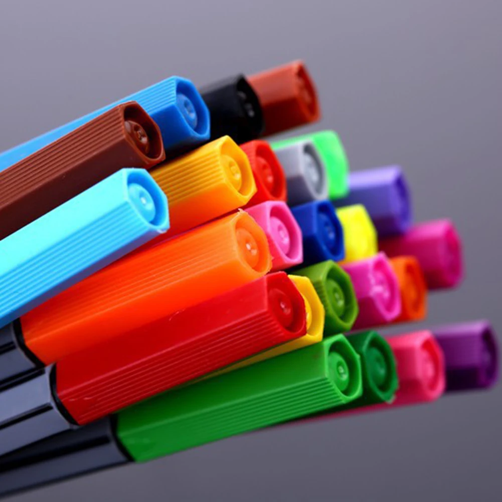 24 цвета, школьные, офисные, цветные ручки, товары для рукоделия, 0,4 мм, наконечник, канцелярские принадлежности, для рисования, эскиз, маркер, гладкая тонкая линия