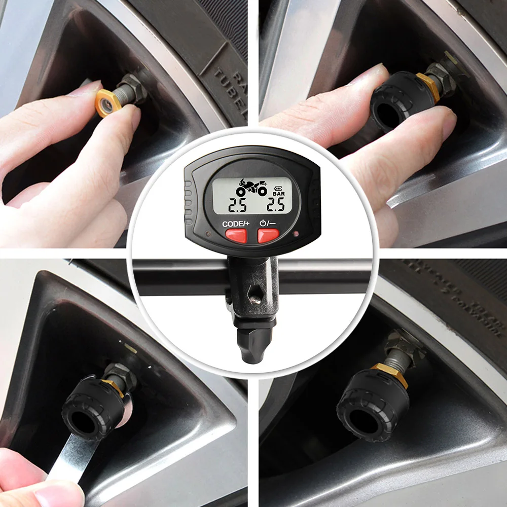 Беспроводная система контроля давления в шинах TPMS для мотоцикла ЖК дисплей блок