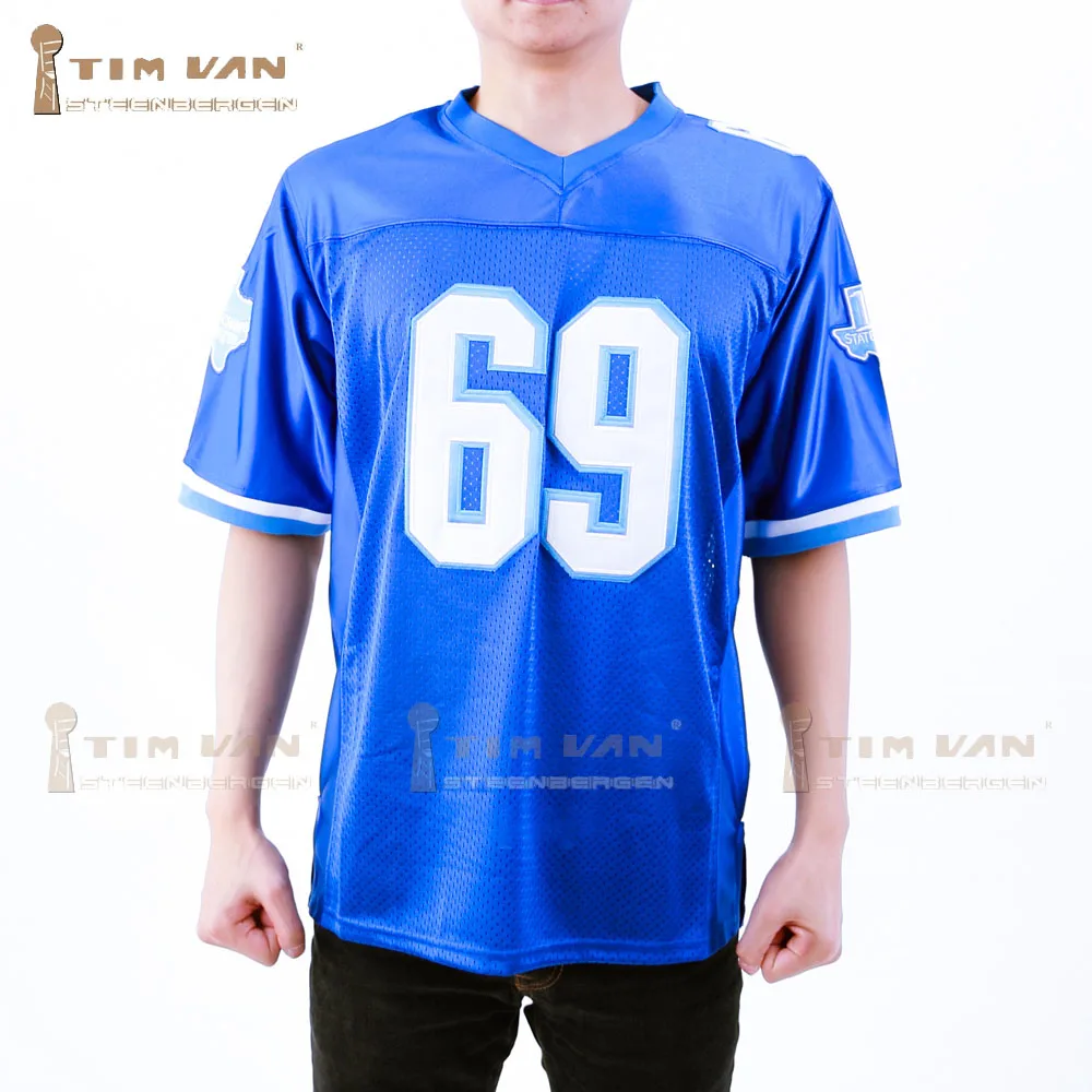 

TIM VAN STEENBERGE Varsity Blues Billy Bob 69 American Football Jersey Stitched Sewn-Blue