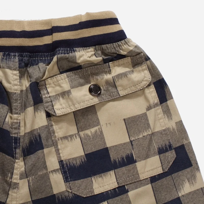 Online Bermuda Männlichen Heißer 2019 Sommer Elastische Taille Herren Plaid Shorts Klassische Design Reithose Baumwolle Casual Strand Kurze Hosen Großen Größe 44