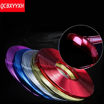 

Car Styling 8M Chrome Car Motorcycle Wheel Hub Tire Sticker Car Decorative Strip Wheel Rim Protection Care Cover Car Accessories