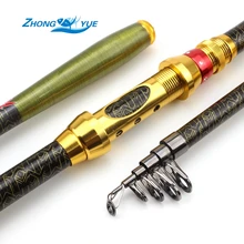 Мини 1,8 м, 2,1 м, 2,4 м, 2,7 м, 3,0 м, портативная телескопическая удочка для спиннинга, ручная рыболовная снасть, морская удочка, океанские удочки