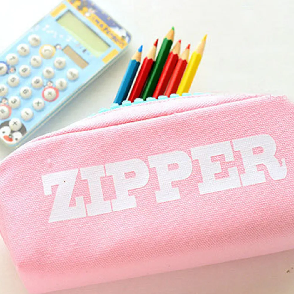 ZTZipper Will Capacity Concise Canvas Pencil Stationery Case Bag Men And Women Student etui pencilcase WJ-HD14 | Канцтовары для