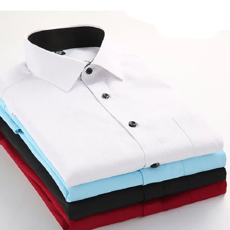Новый летний Для мужчин рубашка Формальные модная одежда с длинными рукавами Бизнес Мужской Повседневная рубашка Slim Fit Рабочая Рубашка для