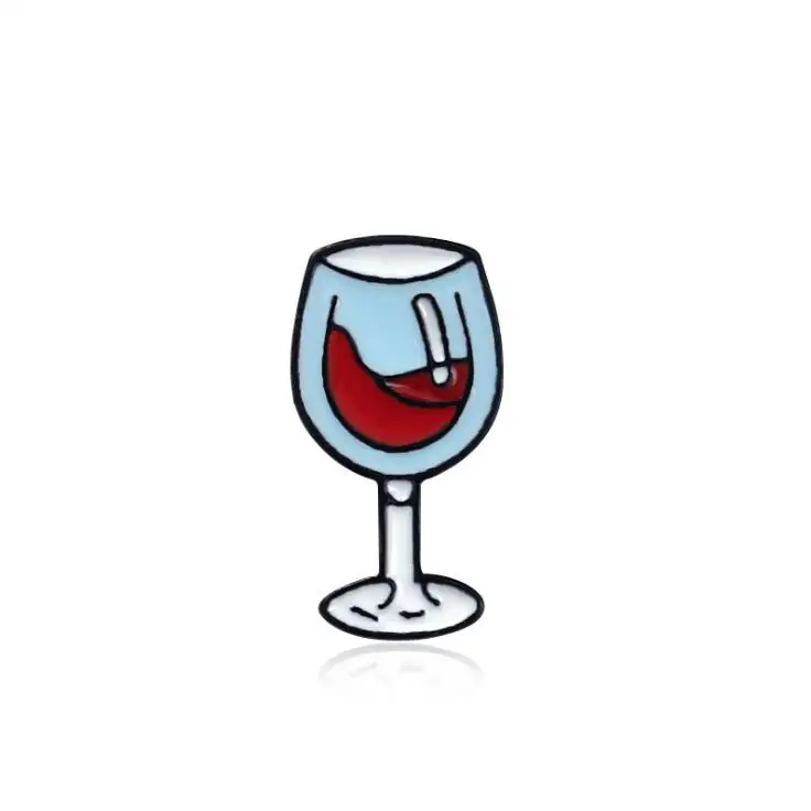 2 шт./набор, виноградное вино и стекло, эмаль, булавка, винный мешочек для брошек, одежда, кнопка, значок, мультфильм, ювелирное изделие, подарок для друзей, влюбленных - Окраска металла: style-2