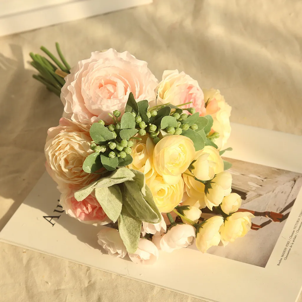 

Multicolor Phantom Rose Peony Top Silk Flowers Bouquet Single Decor mariage Artificial fake Flower Wedding Party Decoration
