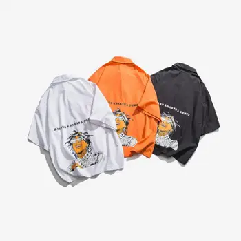 

Summer new men's polo shirt fashion casual hip-hop five-point sleeve shirt men's large size loose Korean version of trendy men's