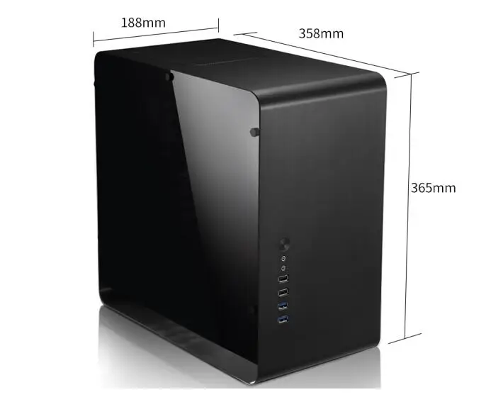 JONSBO UMX3 алюминиевое шасси MATX маленькое Шасси для HTPC - Цвет: black side through