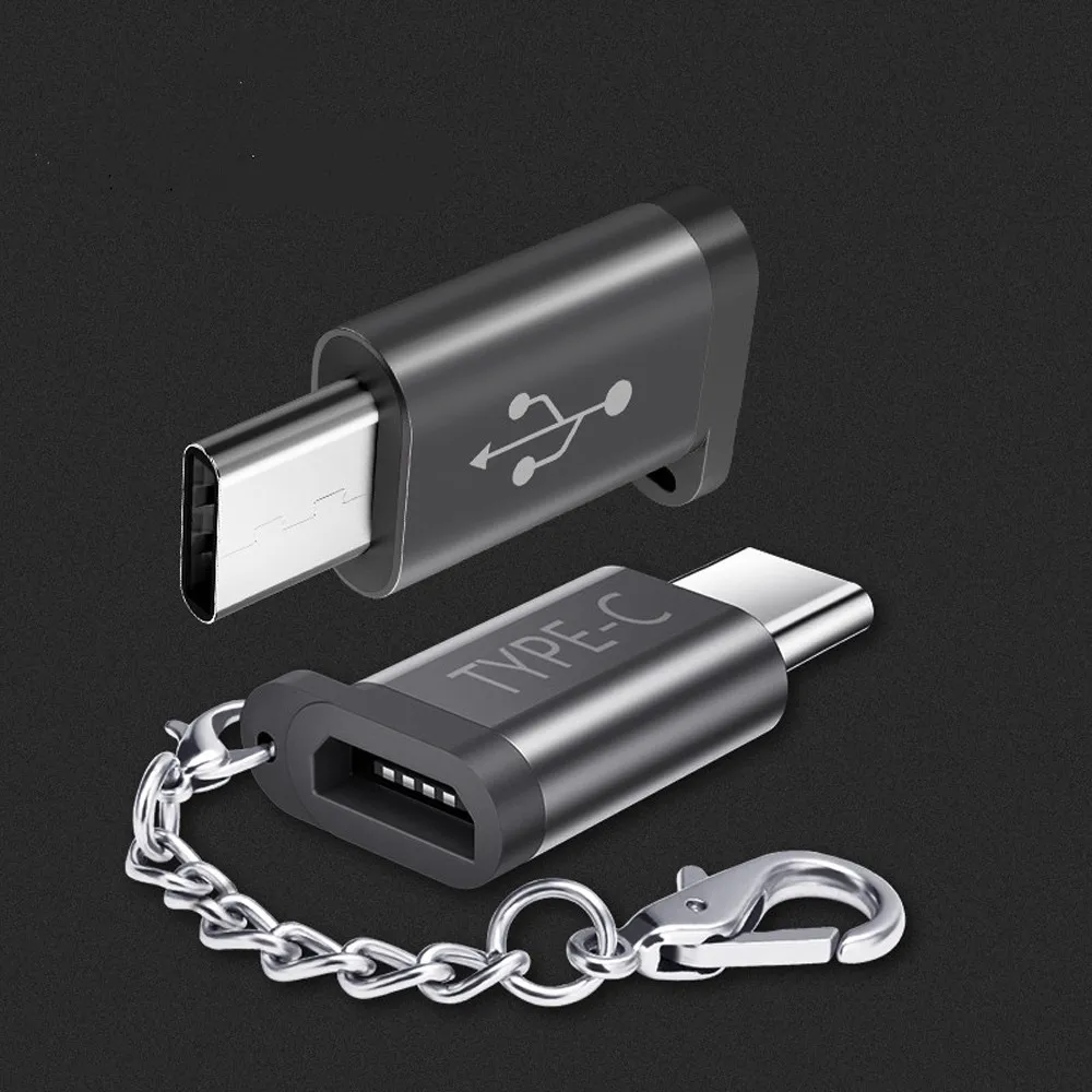 USB-C Тип с разъемами типа C и Micro usb-кабель для передачи данных и зарядки адаптер для Samsung Galaxy S8/S8 плюс высокое Скорость Сертифицированный Аксессуары для мобильных телефонов - Цвет: Black