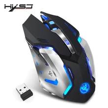 Hxsj M10 Беспроводной игровой Мышь 2400 точек/дюйм Перезаряжаемые 7 цветов Подсветка дыхание комфорт геймер мыши для настольных компьютеров и ноутбуков