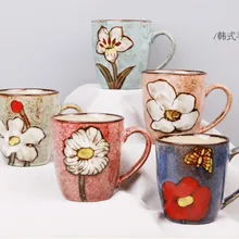EECAMAIL экспорт Британский творческий японский стиль персональная кружка подглазурная краска ручная роспись цветок чашка для любимого человека