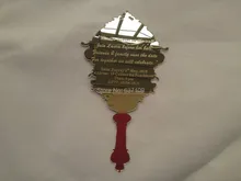 Sample order for Golden mirror acrylic wedding invitation card Vintage mirror shape accrylic wedding invitation card