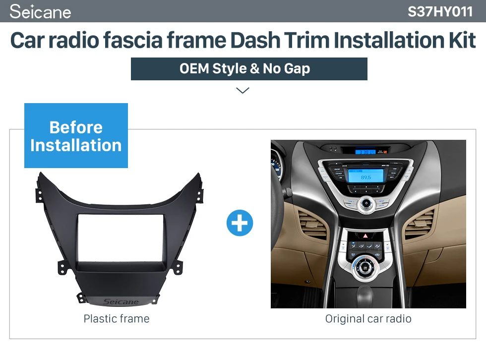 Seicane Perfect Double Din 2010 HYUNDAI ELANTRA Car Radio Fascia Surround Panel Fitting Frame Auto Stereo 