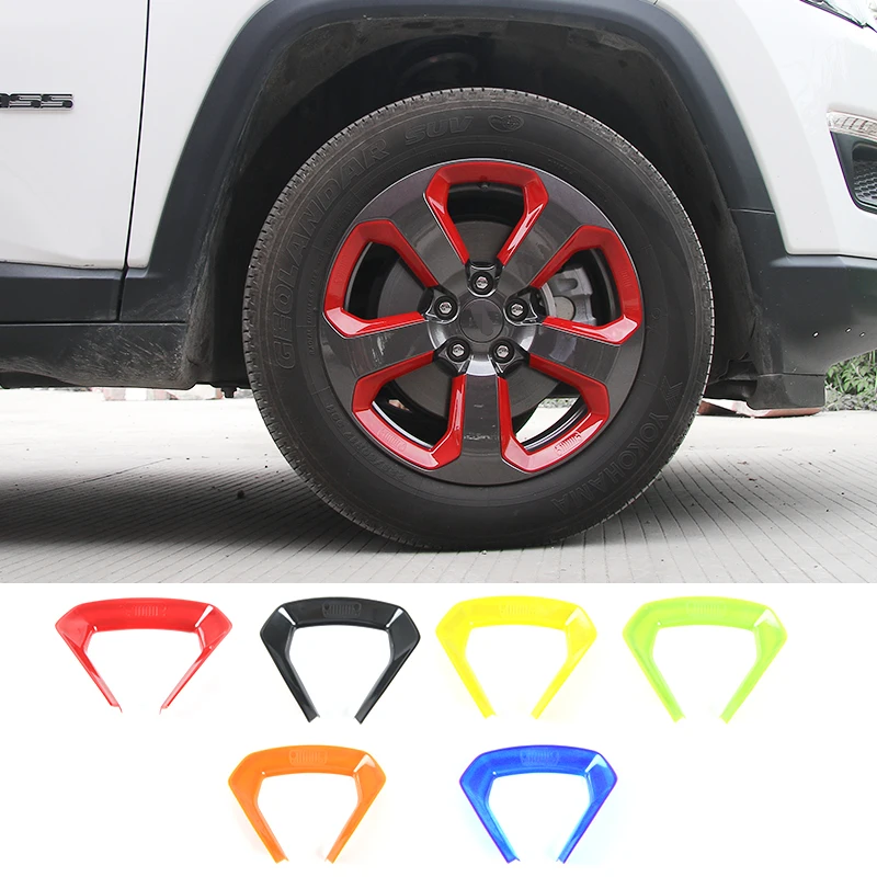 

SHINEKA Car Exterior Styling Wheel Hub Decoration Cover Frame Trim Fit for Jeep Compass 2017 ABS 1pcs