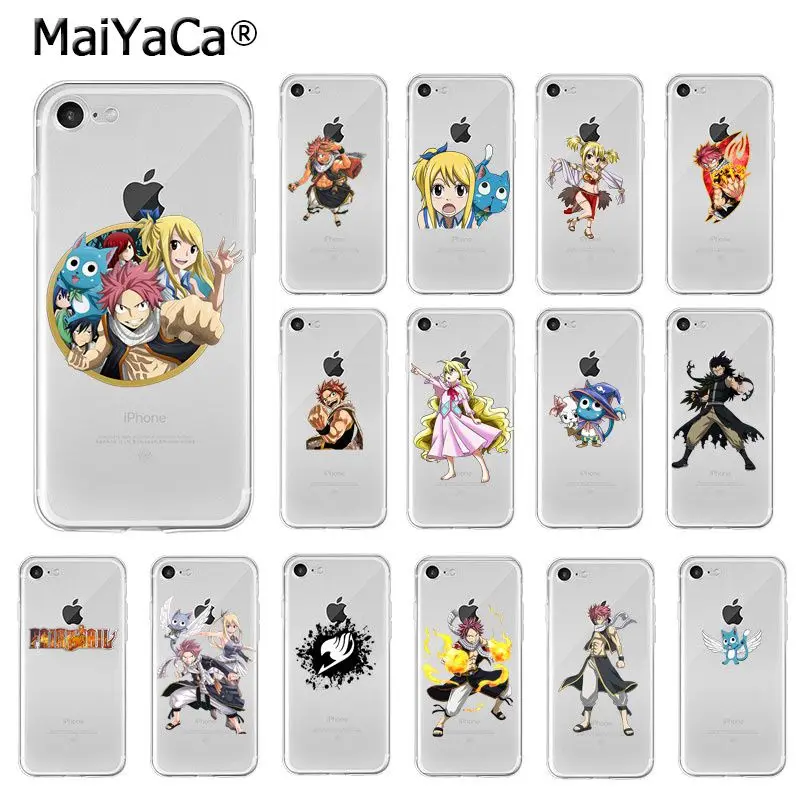 Мягкий чехол для телефона MaiYaCa из ТПУ с аниме Феи хвостом Apple iPhone 8 7 6 6S Plus X XS MAX 5 5S SE